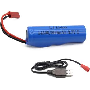 fisca 3.7V 500mAh Spare Rechargeable Battery Pack RC Tractor Front Loader Dump Truck Bulldozer with USB Cord