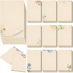 Spiareal 100 Pcs Blank Note Cards 4 x 6 in Blank Decorative Floral Notecards Floral Index Cards Bulk Thank Greeting Notecards for DIY School Office Wedding Baby Shower Supplies (White)
