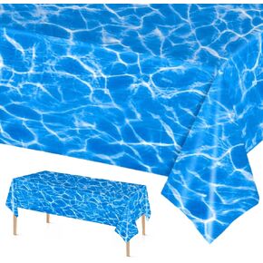 3 PCS Ocean Tableloth 54 × 108 In Under the Sea tablecloth البلاستيك مستطيل مياه زرقاء طاولة طباعة المائدة غطاء محيطات من أجل شاطئ البحر محيط محيط ، زخارف عيد ميلاد ، مستلزمات دش.