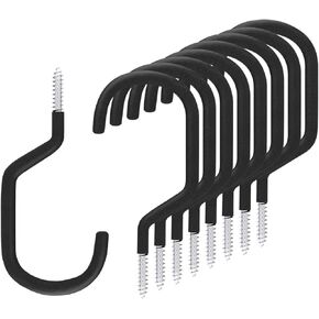 SMARTOLOGY Bike Storage Hook, Bike Hanger, Rubber Coated Heavy Duty Large Screw in Ceiling Hooks for Garage Wall, 4 Pack, Fits All Bike Types, Bike Racks & Stands