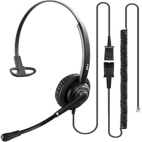 سماعات رأس MKJ Call Center مع الميكروفون ، سماعة الهاتف للهاتف المكتبي RJ9 ، سماعة رأس سلكية للخط الأرضي Altigen Polycom Gigaset Avaya 1408 Aastra 6573i Audiocodes Toshiba fanvil إلخ.