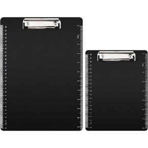 Lchen Plastic Clipboard, Clip Board with Low Profile Clip, Hanging Clipboard, Plastic Clip Board, A4 Letter Size Clipboard (Black, 2A4(H+V)+A5)