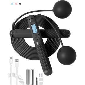 nonogo Cordless Jump Rope with Counter for Fitness - Adjustable Smart Skipping Rope For Men Women Kids Outdoor Speed Boxing Crossfit Workout Exercise Cardio
