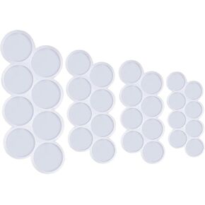 4pcs 32 قوالب السيليكون الدائرة ، سلاسل المفاتيح الدائرية المسطحة ، قوالب الراتنج ، قوالب قرط مغناطيس قلادة