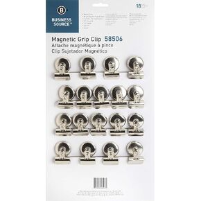 Sparco Bulldog Clip ، الظهر المغناطيسي ، الحجم 1 ، 1-1/4 × 3/8 بوصات ، 18/صندوق ، Silver (SPR58506) 2 pack