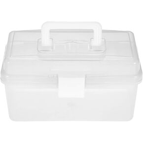 حاوية التخزين الحرفية ، Siuke Clear Plastic Art Storage Box Watercolor Paint Painting Supplies Multipurpose Case Fortible for Artists Students