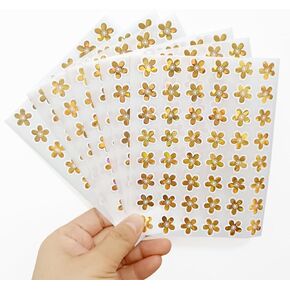 1440pcs ملصقات ثلاثية الأبعاد ، ملصقات زهرة صغيرة ذهبية للأطفال مكافأة ， ملصقات زخرفية إبداعية ， ملصق مكافأة الفصول الدراسية ， أدوات تحفيز الطالب ， لوازم التدريس متعددة الاستخدامات Kyyyyws