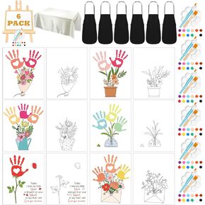 Motipuns 6 مجموعات عيد الأم الحرف DIY مجموعة زهرة باقة هدايا الفن الهدايا لأمي من الابنة أو الابن 8 × 10 بوصة زهور اليدوية باقة لتوخاء أعياد الميلاد الجد