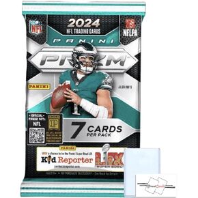 2024 Panini Prizm Football NFL Mega Pack مع 7 بطاقات تداول + Toploader + Streetcards Magnet!