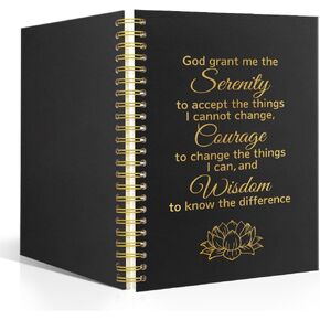 XQlzy God Gurn the Serenity Black Gold Spiral Noteboor ، دفتر ملاحظات مسيحي للنساء ، هدايا صلاة الصفاء لأمي ابنة أخت ، اقتباسات ملهمة لصديق زميل في العمل ، والهدايا الدينية