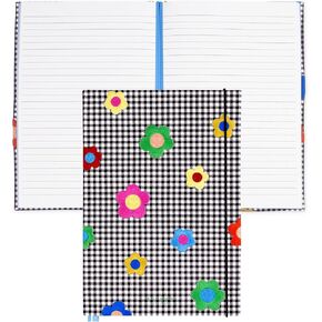 Kate Spade New York Skear XL Notebook Journal ، Vegan Leather Hardcover Journal ، Diary تشمل 168 صفحة مبطنة ، منصة كتابة 11 "× 7" ، غينغهام حديقة