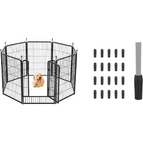 FXW 40 inch 8 Panels Rollick Dog Playpen & FXW Floor Protectors, 20PCS