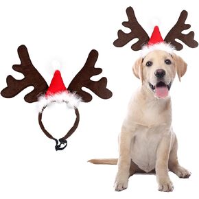 Sogayu Christmas Dog Elk elk annder antler keads santa hat cap cap pet xmas assume head lead always always always always always for cat and puppy small dog