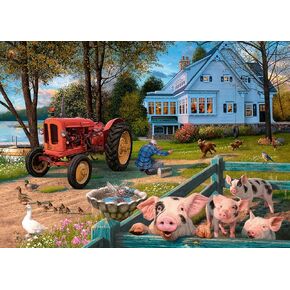 Ravensburger Country Life 300 قطعة لغز تنسيق كبير | مشهد مزرعة Idyllic بقلم Steve Read | ملائمة مثالية متشابكة | مواد صديقة للبيئة