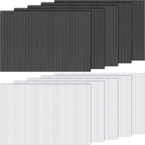 Pndeyo 10 أوراق 0.8 مم عيون الفراء الأسود شبكة ، مقاومة للماء PVC PVC Eye Mesh sheet for Furry Cosplay Prosuits Fursuits Making- White & Black