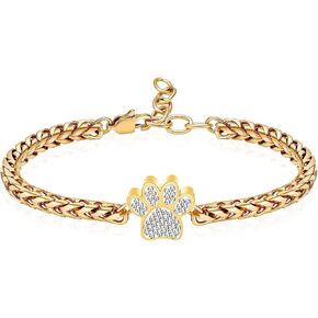 zeqingjw Urn Bracelet for Pets Ashes Pet Cremation Jewelry Stainless Steel Paw Print Pet Memorial Bracelet Pet/Dog's/Cat's Ashes Keepsake for Women Men