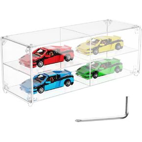 حقيبة عرض Beautyflier Acrylic لـ Lego Racing Sports Car ، صندوق عرض من طبقتين لأبطال Lego Speed ​​و Model Car ، علبة عرض كونترتوب لعرض المقتنيات DustProof (Case Only)