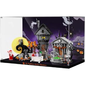 علبة عرض الأكريليك لـ Lego Disney Tim Burton's The Nightmare قبل عيد الميلاد ، مربع العرض المقاوم للغبار متوافق مع Lego 21351 (فقط مربع ، وليس الطراز)