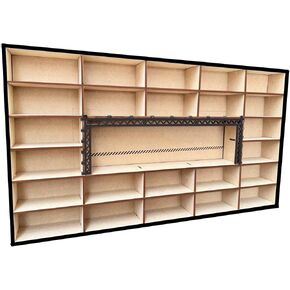 Alejandro Cortes Collector's Displict Case Storage Organizer Resff (24 مساحة) 1/64 DIECAST CARS Center Style 1/64 Diorama Wooden Display Shelf Showcase (1) (نمط فريد)