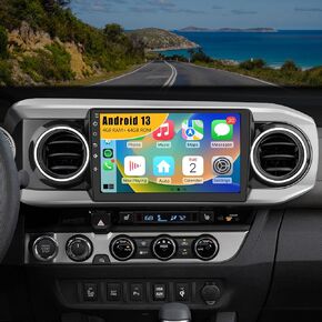 4GB+64GB Car Radio Stereo for Toyota Tacoma 2016 2017 2018 2019 2020 2021 Android 13 with CarPlay Android Auto Bluetooth GPS Navigation
