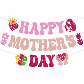 شعار عيد الأم السعيد شكرا لك أمي نحن نحبك أفضل أمي من أي وقت مضى أم أم عيد أم سعيد ديكور بريق الشكر الشكر لمستلزمات حفلة عيد الأم موضوع الأم.