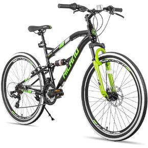 HH HILAND 26 Inch Mountain Bike, Full-Suspension 21 Speeds Drivetrain, MTB Bicycle for Men Mens Women Bike