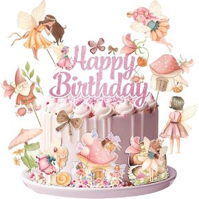 الكعكة الجنية أعلى ، تزيين كعكة عيد ميلاد ، كعكة ، كعكة ، أعياد عيد ميلاد سعيد رائع ، كعكة عيد ميلاد أول عيد ميلاد ، تزيين كعكة الحديقة الخيالية لفتاة عيد ميلاد حفلة استحمام الطفل