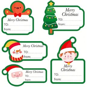Christmas Gift Tags and Labels, 5 Designs, Assorted Sizes 150