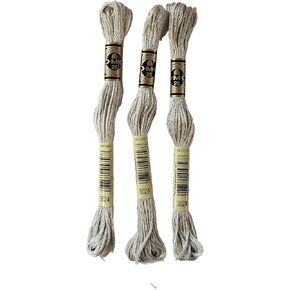DMC 6 -Strand Embroidery Cotton 8.7yd - رمادي بني فاتح جدًا - 117-302 - حزمة من 3 skeins4