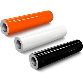 vvivid deco65 Craft Vinyl Gloss Orange + Gloss White + Gloss Black 3 Rolls of 7ft × 11.8 " - M0