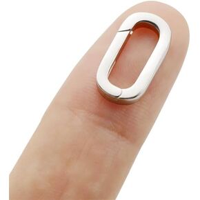 Clasp Lobster Silver Silver 925 Tiny Oval Pearl Necklace Shortener Enhancer Spring Wedding Ring Connector Carabiner Snap Clip Lock for Women Bracelet Making Jewelry