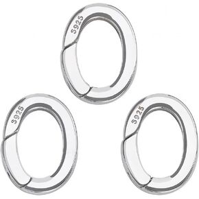 SUNNYCLUE 1 Box 3Pcs 15mm Spring O Ring Clip 925 Sterling Silver Spring Oval Rings Bulk Metal Carabiner Clip Clasps Purse Trigger Snap Hooks Gate Rings for Jewelry Making Keyring Bags Diy Craft Supply in Kuwait