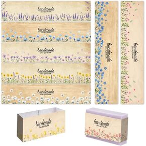 PH Pandahall 90pcs مغلفات الصابون للصابون محلي الصنع ، 9 أنماط زهرة الصابون صابون الصابون ورقة التغليف الأكمام غلاف الغلاف لأغطي