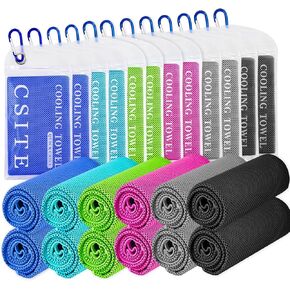 4 Pack Cooling Towels (47"x12") for Neck and Face, Ice Towel for Hot Weather, Soft Breathable Chilly Gym Towels, Microfiber Towel for Work Out, Yoga, Running, Camping & More Activities