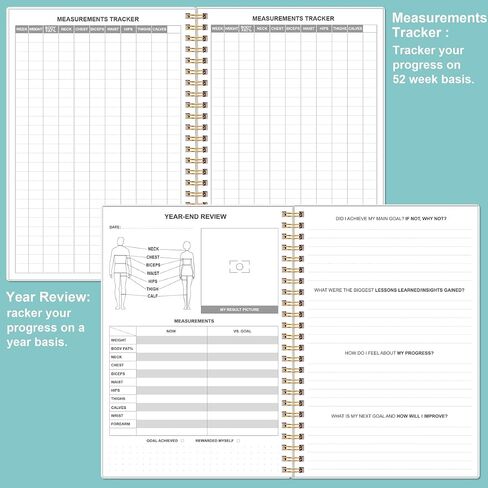 Weekly Meal Planner - A5 Weekly Meal Prep Journal with Shopping and Grocery Lists, 186 Pages Healthy Diet & Weight Loss Tracking, Undated, 52 Weeks, Lasts 1 Year, Blue Flower in Saudi Arabia