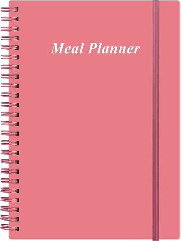 Weekly Meal Planner - A5 Weekly Meal Prep Journal with Shopping and Grocery Lists, 186 Pages Healthy Diet & Weight Loss Tracking, Undated, 52 Weeks, Lasts 1 Year, Blue Flower in Saudi Arabia