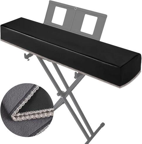 88 Key Piano Keyboard Cover,Black Leather Piano Covers,Luxury Soft Digital Piano Dust Cover,Electronic Keyboard Waterproof Dustproof Protective Cover Fits for Most 88 Keys in Kuwait