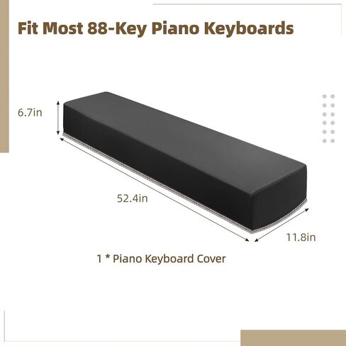 88 Key Piano Keyboard Cover,Black Leather Piano Covers,Luxury Soft Digital Piano Dust Cover,Electronic Keyboard Waterproof Dustproof Protective Cover Fits for Most 88 Keys in Kuwait