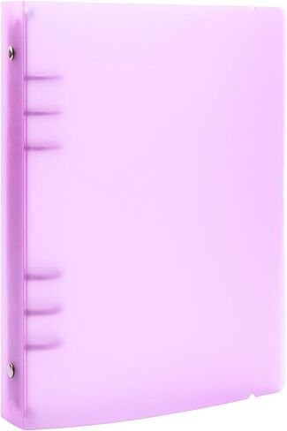 A4 4-Holes Round Ring View Binders Plastic Cover, Refillable Notebook Journal Binder File Folder, Loose Leaf Sheet Protector/DIY Scrapbooking/Binder Cover Protector (Purple) in Kuwait