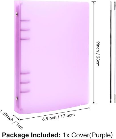 A4 4-Holes Round Ring View Binders Plastic Cover, Refillable Notebook Journal Binder File Folder, Loose Leaf Sheet Protector/DIY Scrapbooking/Binder Cover Protector (Purple) in Kuwait