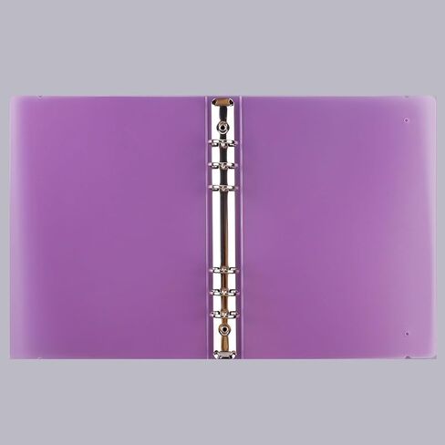 A4 4-Holes Round Ring View Binders Plastic Cover, Refillable Notebook Journal Binder File Folder, Loose Leaf Sheet Protector/DIY Scrapbooking/Binder Cover Protector (Purple) in Kuwait