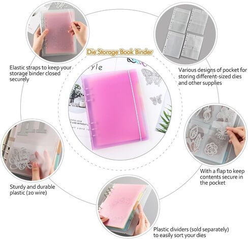 A4 4-Holes Round Ring View Binders Plastic Cover, Refillable Notebook Journal Binder File Folder, Loose Leaf Sheet Protector/DIY Scrapbooking/Binder Cover Protector (Purple) in Kuwait