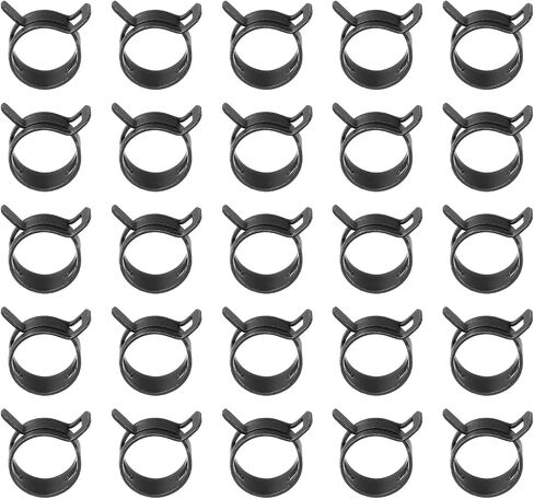 PATIKIL Spring Band Hose Pipe Clamps for 14-15.8mm OD Hose, 35 Pack Silicone Vacuum Constant Tension Band Clips for Fuel Line Silicone Air Hose Tube Water Pipe, Black in Saudi Arabia
