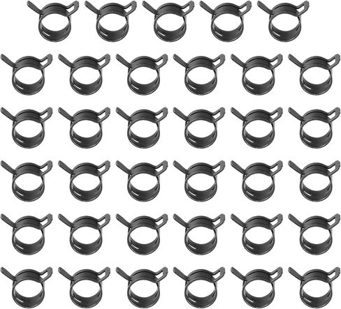 PATIKIL Spring Band Hose Pipe Clamps for 14-15.8mm OD Hose, 35 Pack Silicone Vacuum Constant Tension Band Clips for Fuel Line Silicone Air Hose Tube Water Pipe, Black in Saudi Arabia