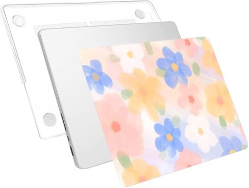 LanBaiLan Compatible with MacBook Pro 14 inch 2021-2024 Release Model M4 A3112 A3185 A3401 M3 A2918 A2992 M2 A2779 M1 A2442, Protective Case & Keyboard Cover, Color Flower in Saudi Arabia