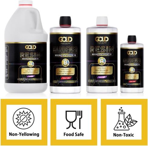 Deep Pour Epoxy Resin 1.5 Gal for River Tables, Crafts & Art Casting - 2:1 Ratio Non-Toxic, Self Leveling, Up to 4" Pouring Depth (1 Gal Resin + 64 oz Hardener) (5.68L) in Kuwait