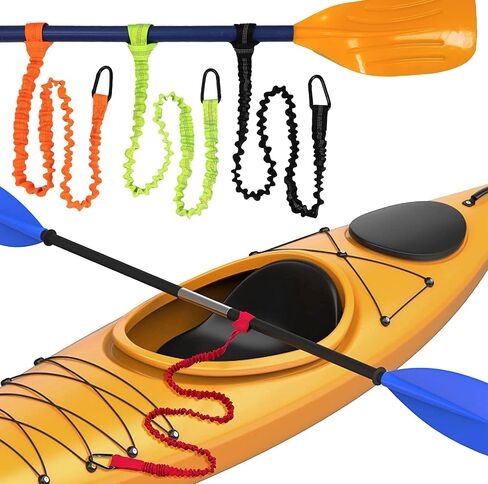 Paddle Leash Kayak Paddle Holder Tool Lanyard - 2 Pack Stretchable Paddle Strap with Carabiner Secure Leash Lanyard Rope for SUP Kayak Canoe Paddle Fishing Pole Rod in Saudi Arabia