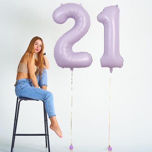 40 Inch Light Purple Number 1 Balloon for 1st Birthday Decoration, Large Pastel Purple Mylar Foil Number Balloons 0-9 for Girls, Lavender One Helium Balloons for Women 1st Anniversary Party Supplies in Saudi Arabia