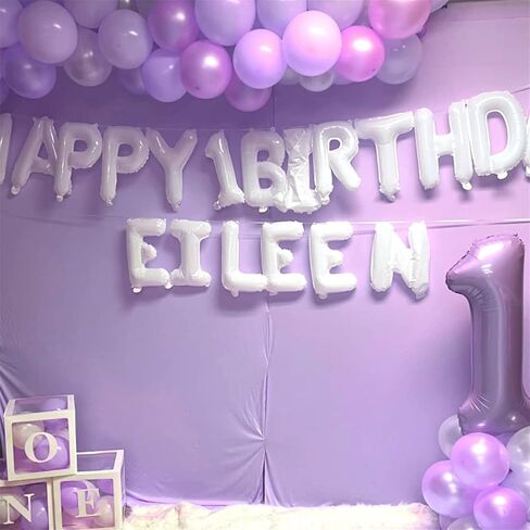 40 Inch Light Purple Number 1 Balloon for 1st Birthday Decoration, Large Pastel Purple Mylar Foil Number Balloons 0-9 for Girls, Lavender One Helium Balloons for Women 1st Anniversary Party Supplies in Saudi Arabia