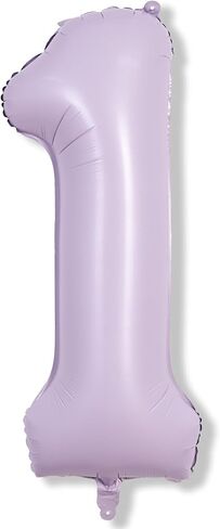 40 Inch Light Purple Number 1 Balloon for 1st Birthday Decoration, Large Pastel Purple Mylar Foil Number Balloons 0-9 for Girls, Lavender One Helium Balloons for Women 1st Anniversary Party Supplies in Saudi Arabia